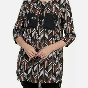 Fig and Flower Black, Brown and White Tunic